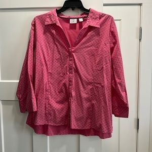 Riders by LEE Pink 3/4 sleeve top. Size 3X